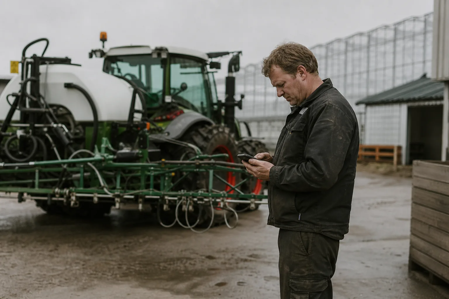 Werk op een Nederlands agrarisch bedrijf. Beeld bij het artikel: Wie legt de bespuiting vast als een loonspuiter voor meerdere opdrachtgevers werkt?
